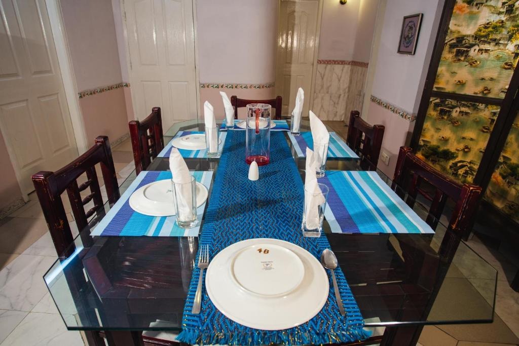 Modern kitchen in spacious serviced apartment Dhaka